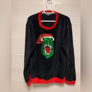 XL men’s novelty Christmas sweater t rex